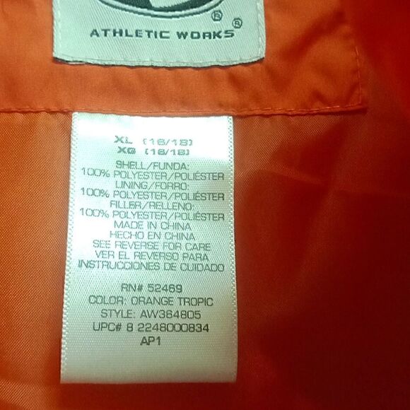 ❄️Athletic Works women's orange puffer jacket size XL - Picture 5 of 6